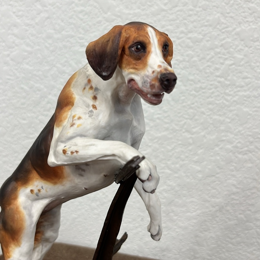 Albany Fine China Co Foxhound Neil Campbell Metal Sculpture Painted Figurine - Picture 2 of 9